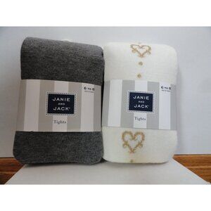 Janie & Jack Cotton Winter Weight Tights Set of 2- Girls 6 years to 8 years